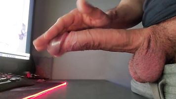 Very Long Edging and Leaking Session before an Ultra Thick Creamy Cumshot